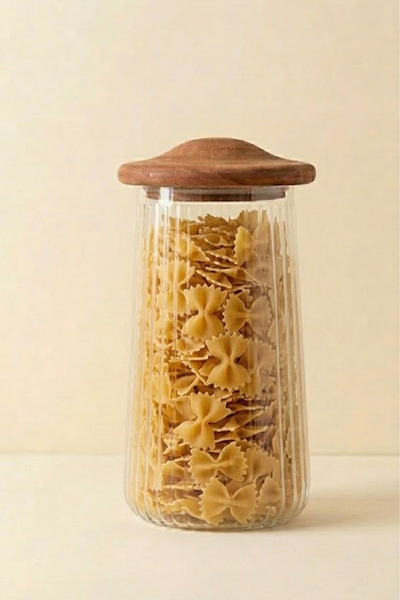 Kitchen Life Akasya Mushroom Vacuum Glass Jar Spice Container 1300 ml
