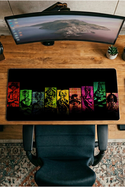Halura One Piece 30x70 Desenli Dijital Baskılı Oyuncu Mousepad XXL Kaymaz Tab...
