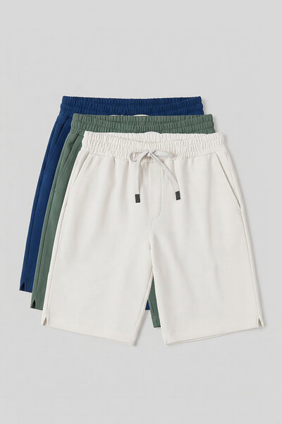 TOMMY LIFE Standard Fit 3-Pack Ecru-Parliament-Cactus Men's Shorts - 81314