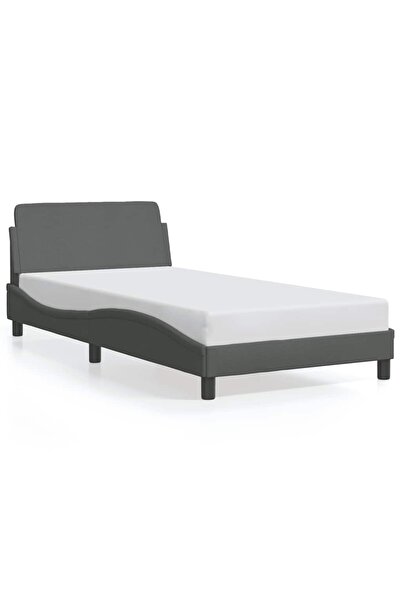 vidaxl Cadru de pat, Dover, gri închis, 100x203 cm, textil