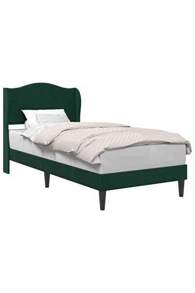vidaxl Cadru de pat cu headboard Verde închis 90 x 200 cm Catifea