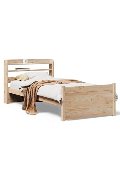 vidaxl Cadru de pat cu tăblie, 75x190 cm, lemn masiv de pin