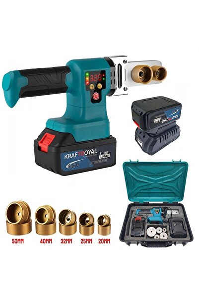 Kraft Royal Aparat Sudura PPR 36V 8Ah cu Acumulator, 2500W, 5 Capete 20-50mm,...