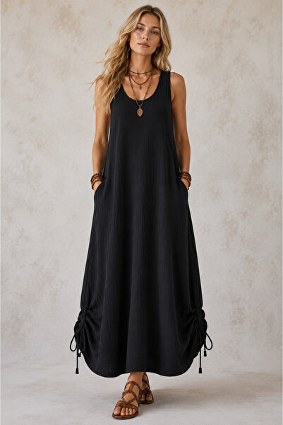 UTDU Muslin Fabric Long Dress