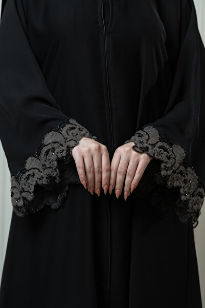 LAVİNİA Lavinia Women's Abaya, Kefah Rose Fabric, Internet Quarter-Cloche Style.