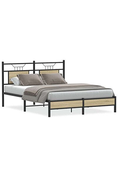 vidaxl Cadru pat fără saltea stejar sonoma 140x200 cm lemn prelucrat
