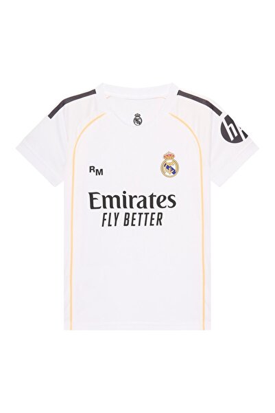 Real Madrid Tricou Fotbal Oficial Junior RM25C1P, Alb, 140 CM, 100% Poliester