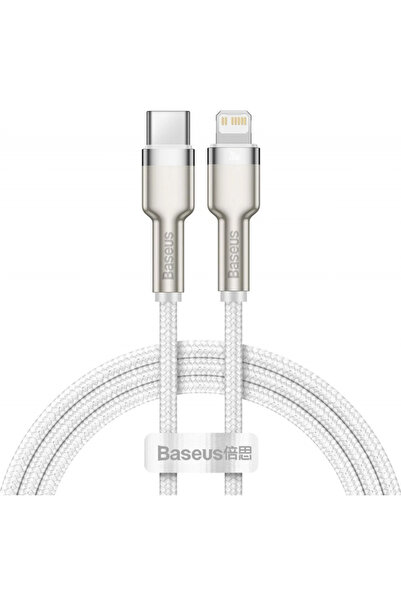 Baseus Cafule Metal Series Cablu USB-C la Lightning 1m 20W Alb