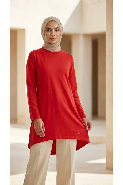 Plistre 2305_Women's Crew Neck Long Sleeve Single Jersey Tunic 100% Cotton