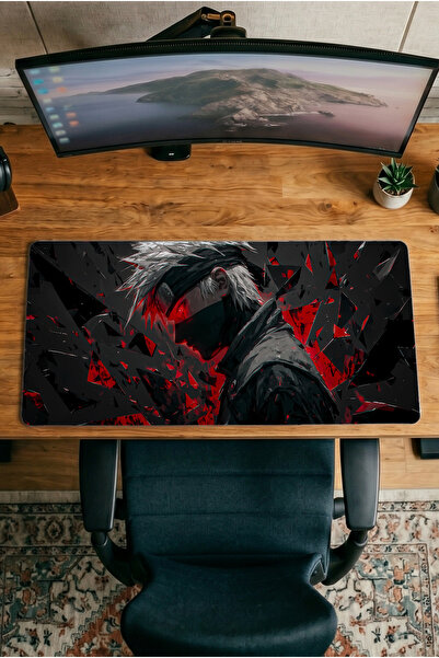 Halura Kakashi Naruto 30X70 Patterned Digital Printed Gaming Mousepad XXL wit...