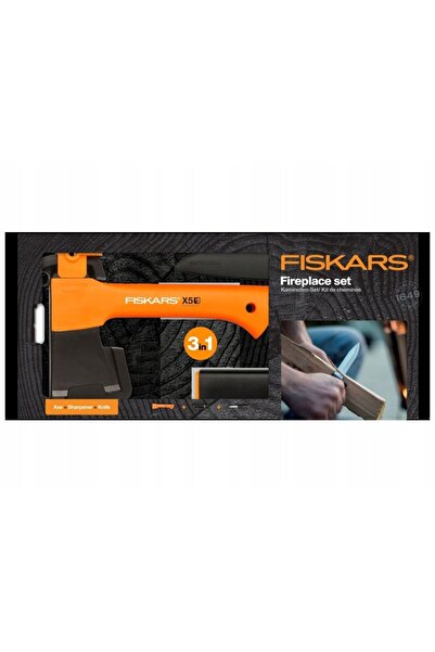 FiSKARS SET TOPOR CAMPING TREPANARE X5 + CUȚIT + ASCUȚITOR 1057913