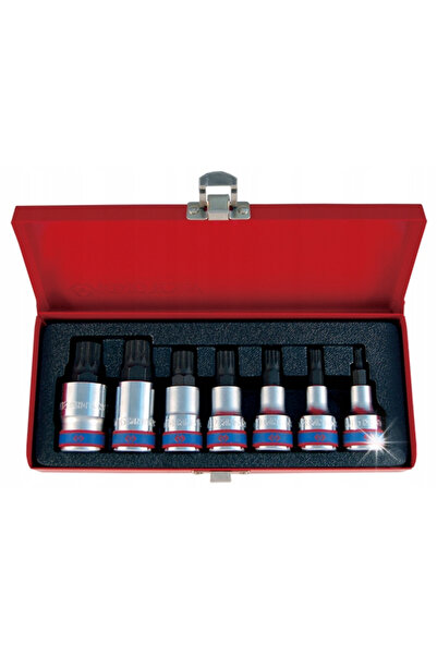 King Tony Set de scule cu cap spline 1/2 7 piese. KRÓTKIE M6-M18 KASETA