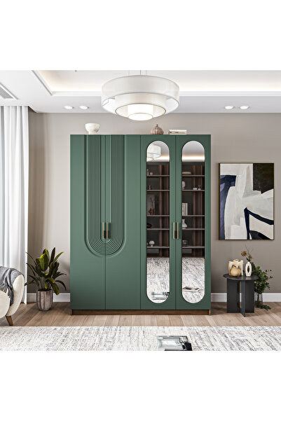 Velmo‏‎ Aspen 4 Kapaklı Gardırop (Yeşil)