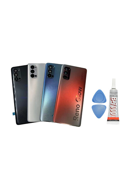 Yedcom Oppo RENO 4 PRO Siyah Uyumlu Batarya Kapağı Arka Kapak Yapışkan Ve Setli