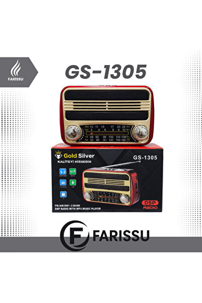 farissu GOLD SILVER GS-1305 Nostaljik Taşınabilir Radyo