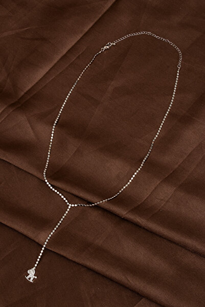Süspüs Accessories Silver Y Necklace with Carousel Figure