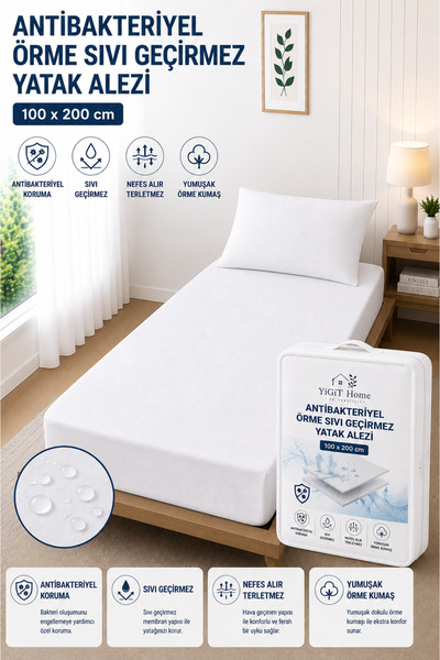 Trend Yigit Home Örme Sıvı Geçirmez Tek Kişilik Yatak Alezi (100x200)