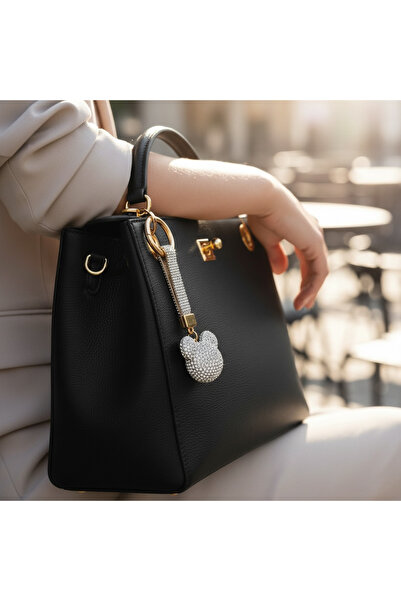 Kumru Studio Crystal Teddy Bear Bag Charm – Stone-Embellished Bag Accessory