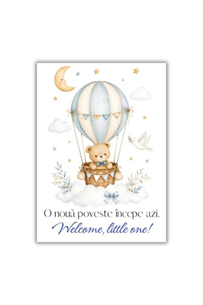 OEM Felicitare 13x18 cm cu plic, botez băiat, model 1