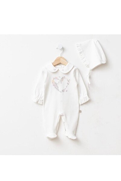 baby long Kalp nakışlı bebek tulum