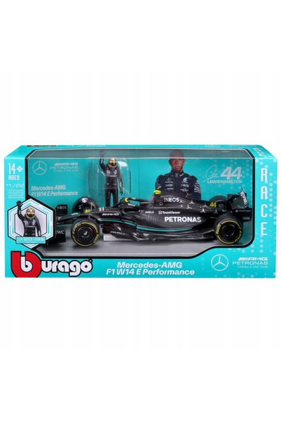 Bburago Junior BOLID F1 Mercedes AMG W14 FIGURKA LEWIS HAMILTON 1:24 BBURAGO ...