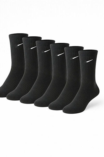 Hakan Collezione 6 Pieces of Premium Underfoot Towel Black Tennis Socks