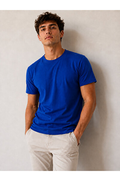 De Carte Men's Plain Crew Neck Cotton Supreme Comfortable Fit Oversize T-Shirt