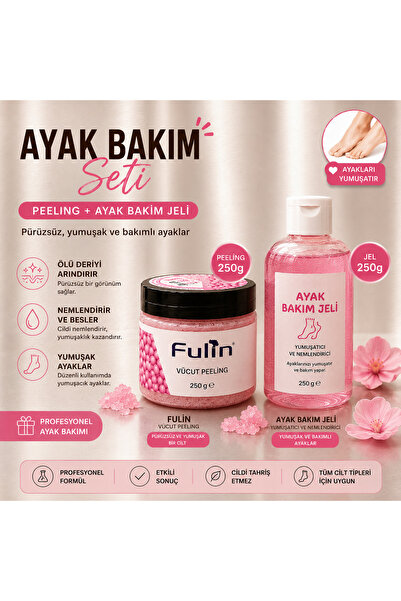 FULİN Ayak Bakım Seti 2’li – Vücut Peelingi + Ayak Bakım Jeli 250 gr