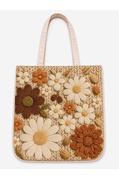 ÖZDAĞ HOME CONCEPT 40X40 cm Digital Printed Suede Fabric Women's Shoulder Bag...
