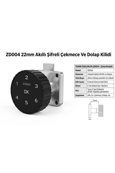 Konk Tools Zd004 Smart Combination Drawer and Cabinet Lock - Digital Electron...