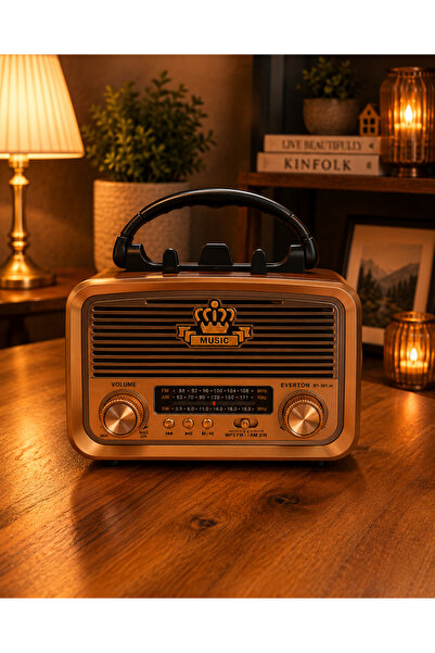 TB Güneş enerjiliEl Fenerli Taşınabilir Nostaljik Radyo bluetooth Hoparlör US...