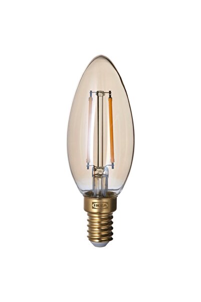 IKEA LUNNOM LED bulb E 14 210 lumen, dimmable/chandelier brown clear glass