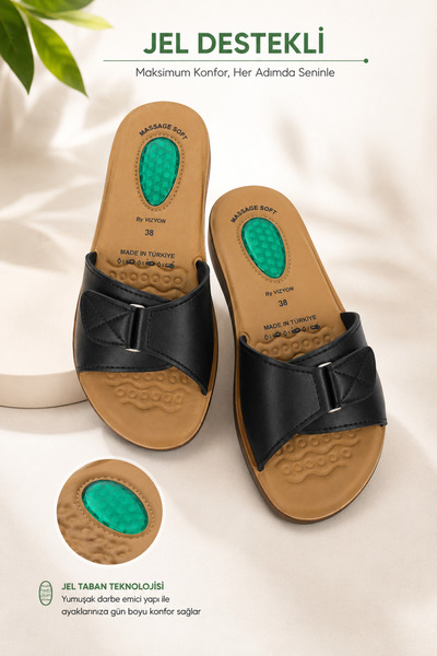 Wordex Vzyn 4507 Lightweight Soft Sole Comfort Gel Velcro Women's Slippers