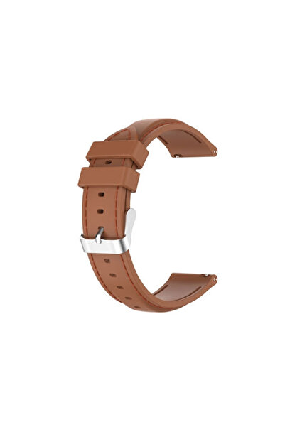 OEM Λουράκι σιλικόνης με κόκκινες ραφές για Amazfit Balance 46mm Καφέ