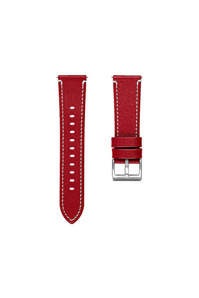 OEM Δερμάτινο Λουράκι Μεταλλικό Κούμπωμα Amazfit Pace Κόκκινο