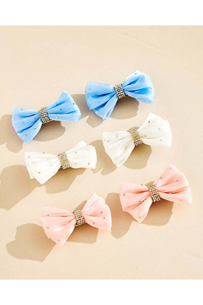 REDTAG Girls Assorted Bow 6 Piece Hair Clip Set