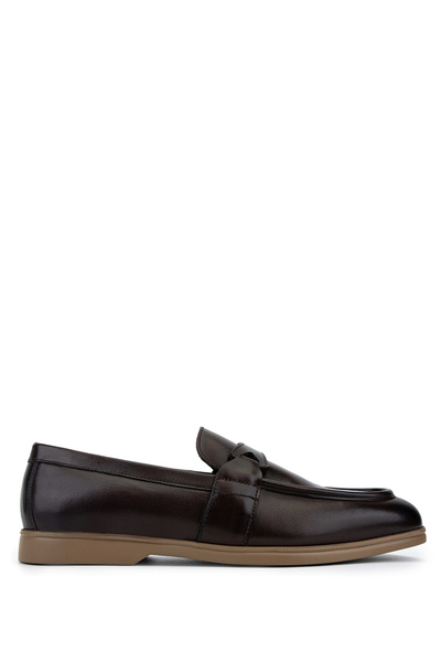 Tamer Tanca Men's Genuine Leather Brown Classic Shoes
