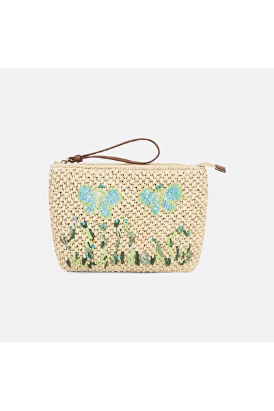 Desa Kadın Kelebek Detaylı Hasır Clutch Çanta
