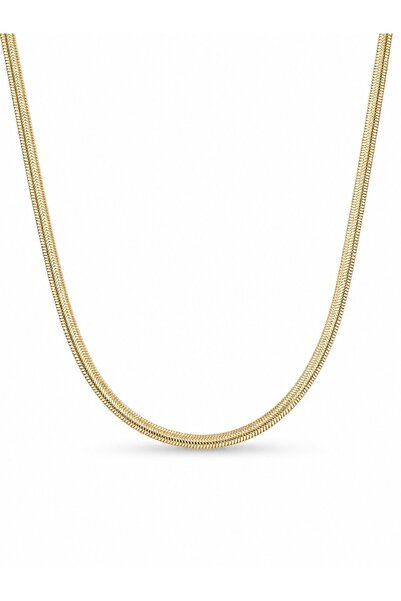 serelya Cm Flat Snake Chain Model 60 cm Women's Necklace