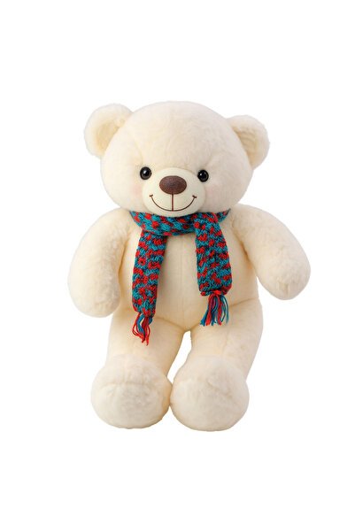LeanToys Ursuleț de pluș, mascotă, jucărie de pluș, cu eșarfă colorată din lâ...