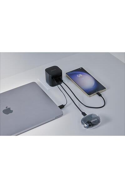 Intenso Adaptor de alimentare W65ACIC 65W 2xUSB-C/USB-A cablu retractabil alb