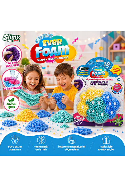 Cici Oyuncak Slimy Ever Foam Kurumayan Köpük Hamur Seti 3+ Yaş Şekillendirile...