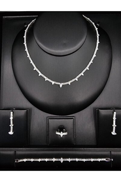 ABAS Zircon jewelry set pointed shapes design