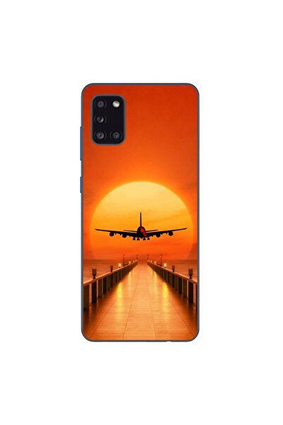 OEM Husa compatibila cu Samsung Galaxy A31 Silicon Gel Tpu Model Airplane Sunset