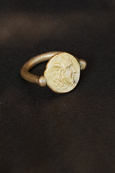 Luna Jewellery Design-Atelier Antik Sikke Motifli El Yapımı Bronz Yüzük