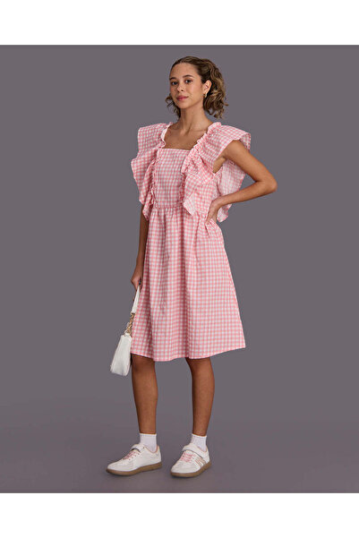 REDTAG Senior Girls Pink Printed Dobby Dress