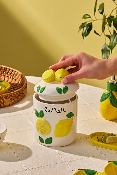 Karaca Lemon Limon Desenli Saklama Kabı 840 ml