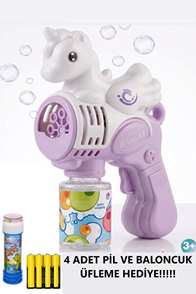 Pofika Flamingo,Timsah,Unıcorn Işıklı Köpük Tabancası (4 adet pil ve üfle bal...