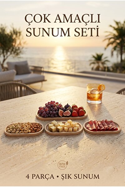 LE PARİS Çok Amaçlı 4 Parça Sunum Seti | Kahvaltılık | Meyve Çerez Meze Sunum...
