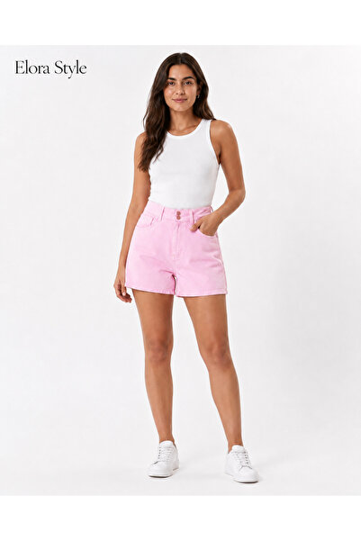 Elora Style Pembe Tensel Kumaş Şort